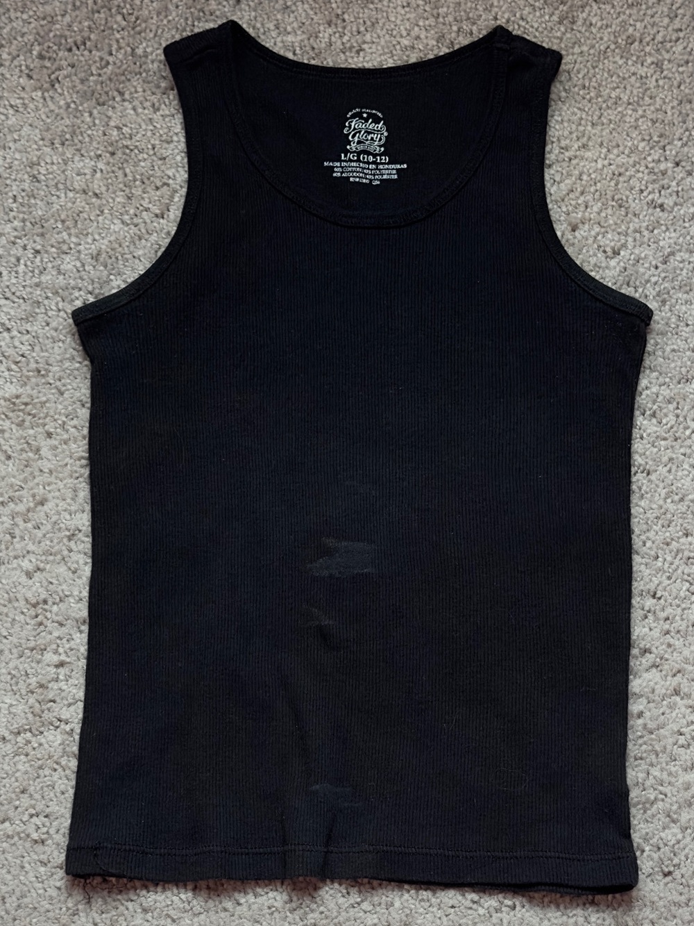 Faded Glory Black Ribbed Scoop Neck Tank
